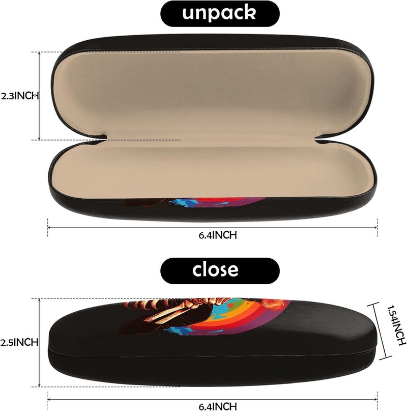 Cabreche Glasses Case Hard Shell Eyeglass Portable Glasses Eyeglasses Holder Box with Cleaning Cloth Women Girls Men Cute - Image 2